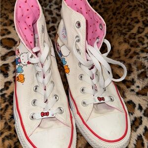 Converse White and Pink Hello Kitty Sneakers